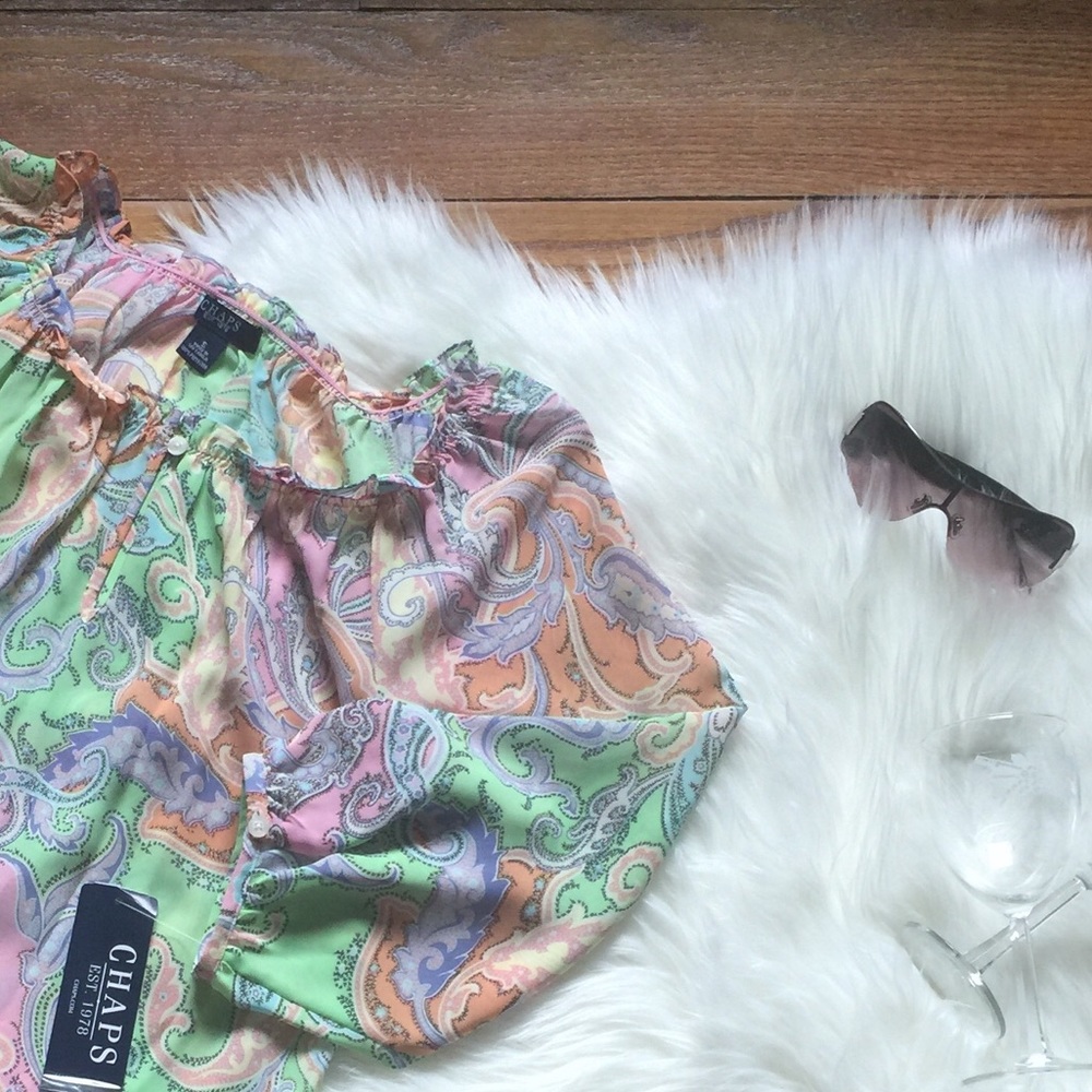 Chaps Pink Paisley Blouse